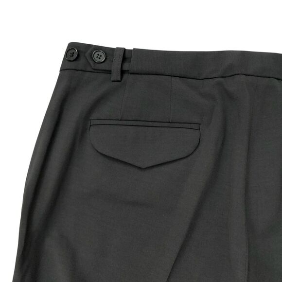 Theory Pants Womens 8 Dark Gray Flat Front Wool Blend Ankle Zip Office Career - Picture 8 of 12
